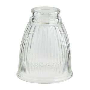 Pleated Glass Bell Replacement Lamp Shade for Ceiling Fan Lights and Vanities