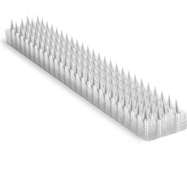 24-Pack Clear PVC Bird Spike Strips for Fences and Roofs to Deter Birds and Animals