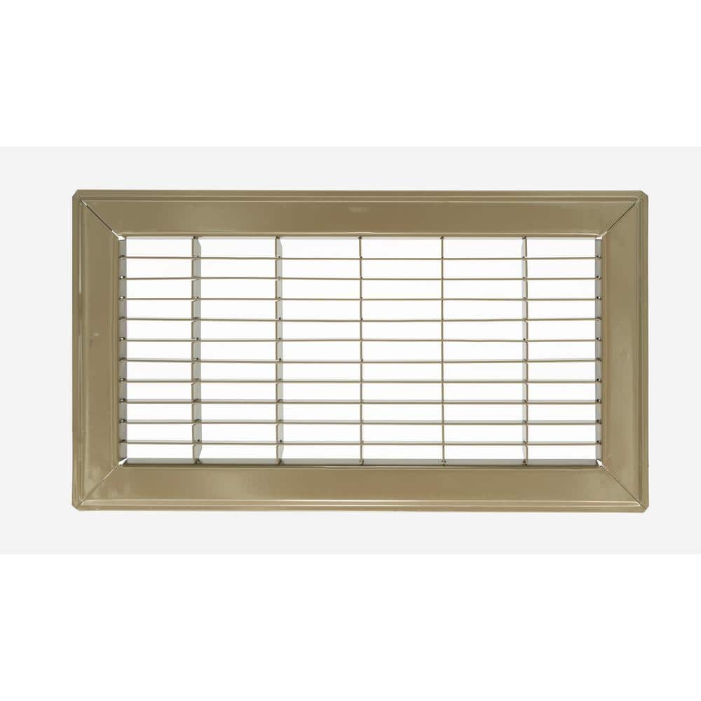 Brown Steel Rectangular Floor Return Air Grille 12 x 6 Inch