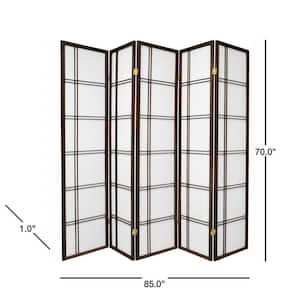 6 ft. Walnut 5-Panel Room Divider