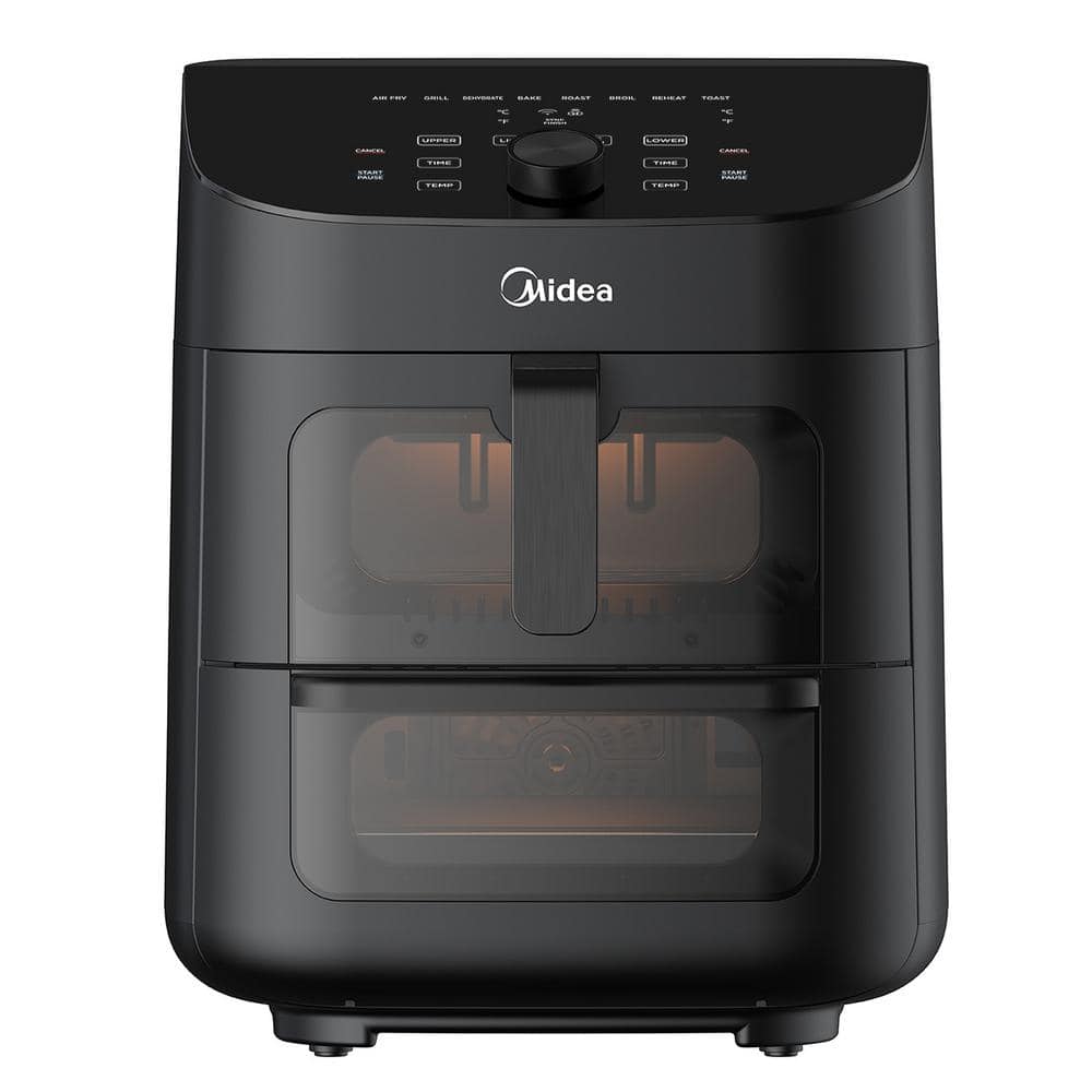 Midea 11 Qt. 8-in-1 Double Decker Air Fryer Oven with 2 Individual Cooking Zone and Sync Finish Function