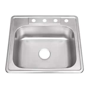 KOHLER Verse Stainless Steel 25 in. Single Bowl Drop-In Kitchen Sink  K-RH28896-4-NA - The Home Depot