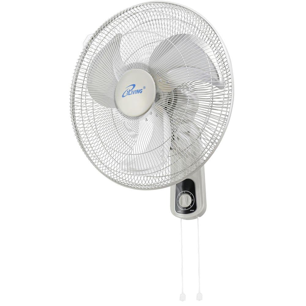 Glow 18 in. 3 Fan Speeds Wall Fan in Black with Adjustable Tilt, Metal Grille and Blade, 90 Degree Oscillation price history on PriceWatchPro