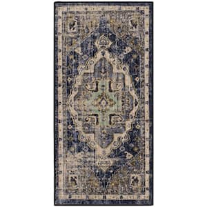 Pantaleone Indigo 2 ft. x 4 ft. Oriental Area Rug