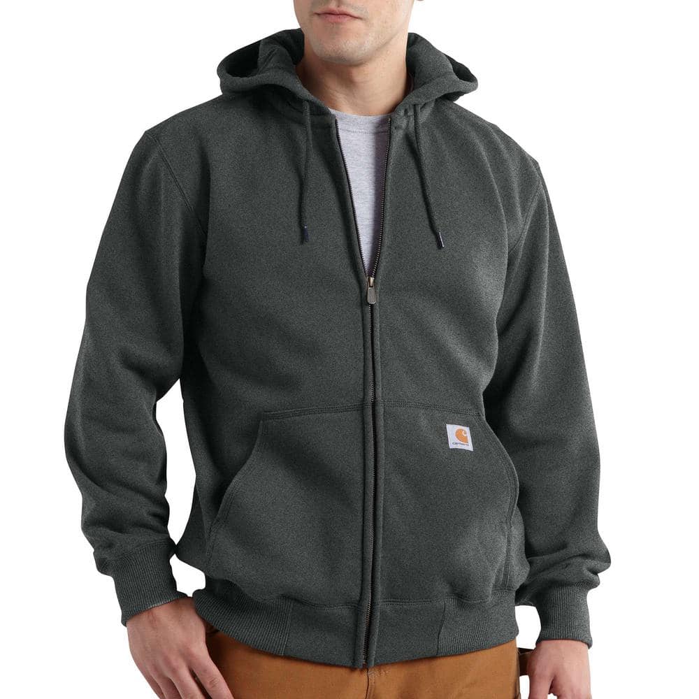 Opgive I forhold kvælende Carhartt Men's Tall Large Carbon Heather Cotton/Polyester Rain Defender  Paxton Heavyweight Hooded Zip-Front Sweatshirt 100614-026 - The Home Depot