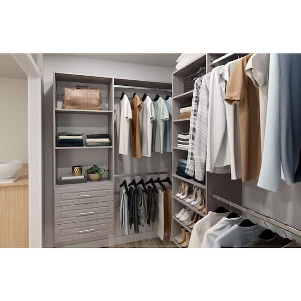 Closet Evolution 24 in. x 14 in. Rustic Grey Wood Shelves (2-Pack