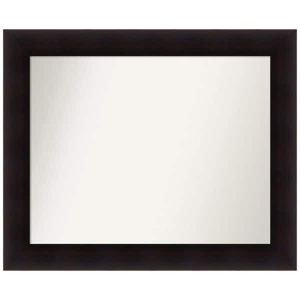 Amanti Art Portico Espresso 33.5 in. W x 27.5 in. H Non-Beveled Wood Bathroom Wall Mirror in Brown