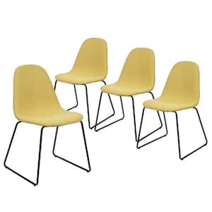 SUVA Fabric Upholstered Modern Kitchen Dining Chair (Set of 4), YELLOW