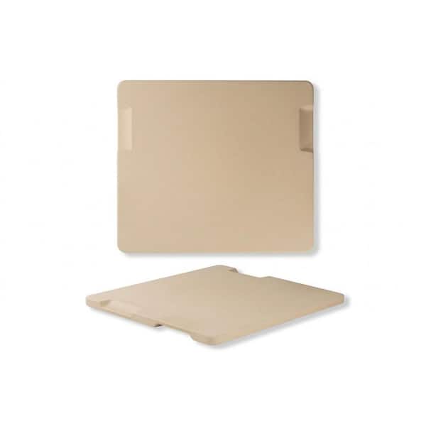 Rectangular Beige Pizza Stone Oven Grill Baking Stone with Built-in Handles for Pizza Bread Cookies 1 Piece