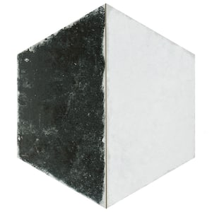 Trapez Hex Vintage Black White 11 in. x 13 in. Porcelain Floor and Wall Tile (10.76 sq. ft./Case)