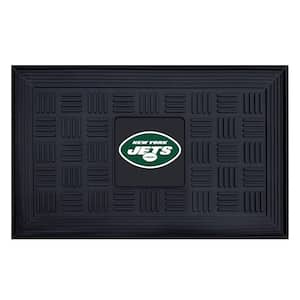 NFL New York Jets Black 19 in. x 30 in. Vinyl Outdoor Door Mat