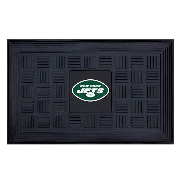 FANMATS NFL New York Jets Black 19 in. x 30 in. Vinyl Outdoor Door Mat