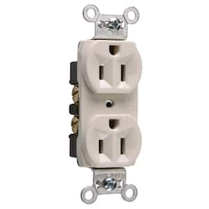 Pass & Seymour 15 Amp 125-Volt Commercial Grade Backwire Duplex Outlet, Light Almond