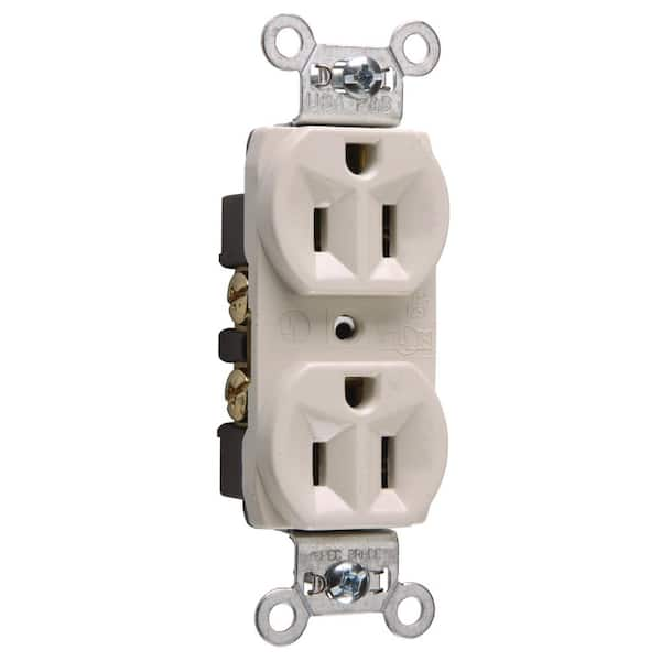 Legrand Pass & Seymour 15 Amp 125-Volt Commercial Grade Backwire Duplex Outlet, Light Almond