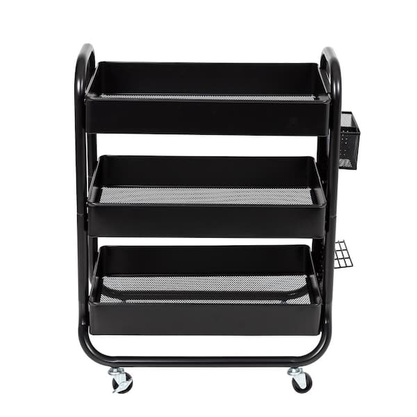 3-Tier Rolling Utility Cart with Caster Wheels, Easy Assembly, for