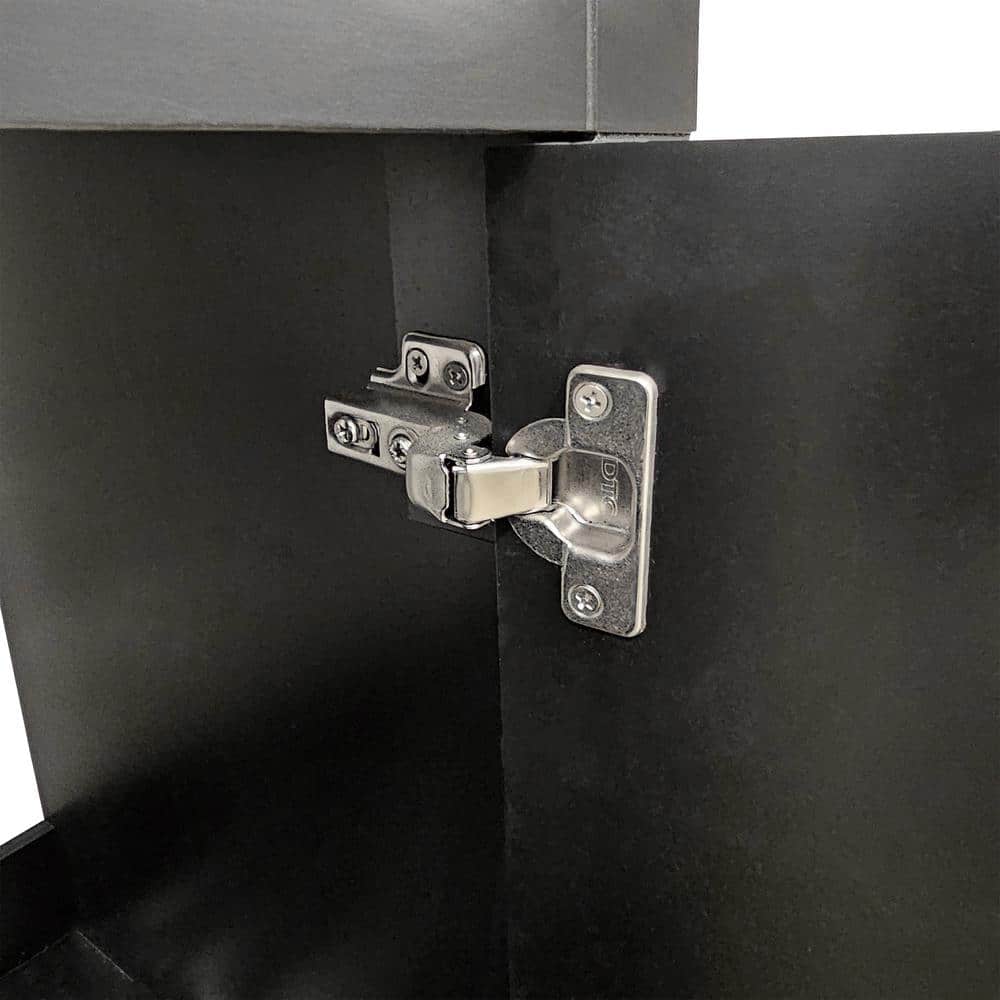 Trenta 24" Black PVC Freestanding Bathroom Vanity with White Ceramic Top