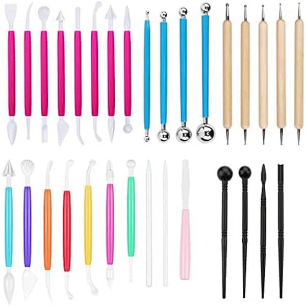 31-Piece Cake Decorating Tool Set with Stainless Steel and Plastic Handles for Fondant, Polymer Clay & Sculpting