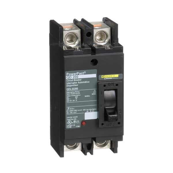 Square D QO 200 Amp 2-Pole Outdoor Circuit Breaker Enclosure with QDL22200 PowerPact Q-Frame Breaker