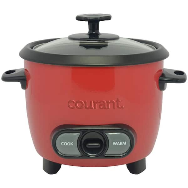 8-Cup (Cooked) Rice Cooker, Removable Non-Stick Bowl, One Touch Rice Cooker, Red