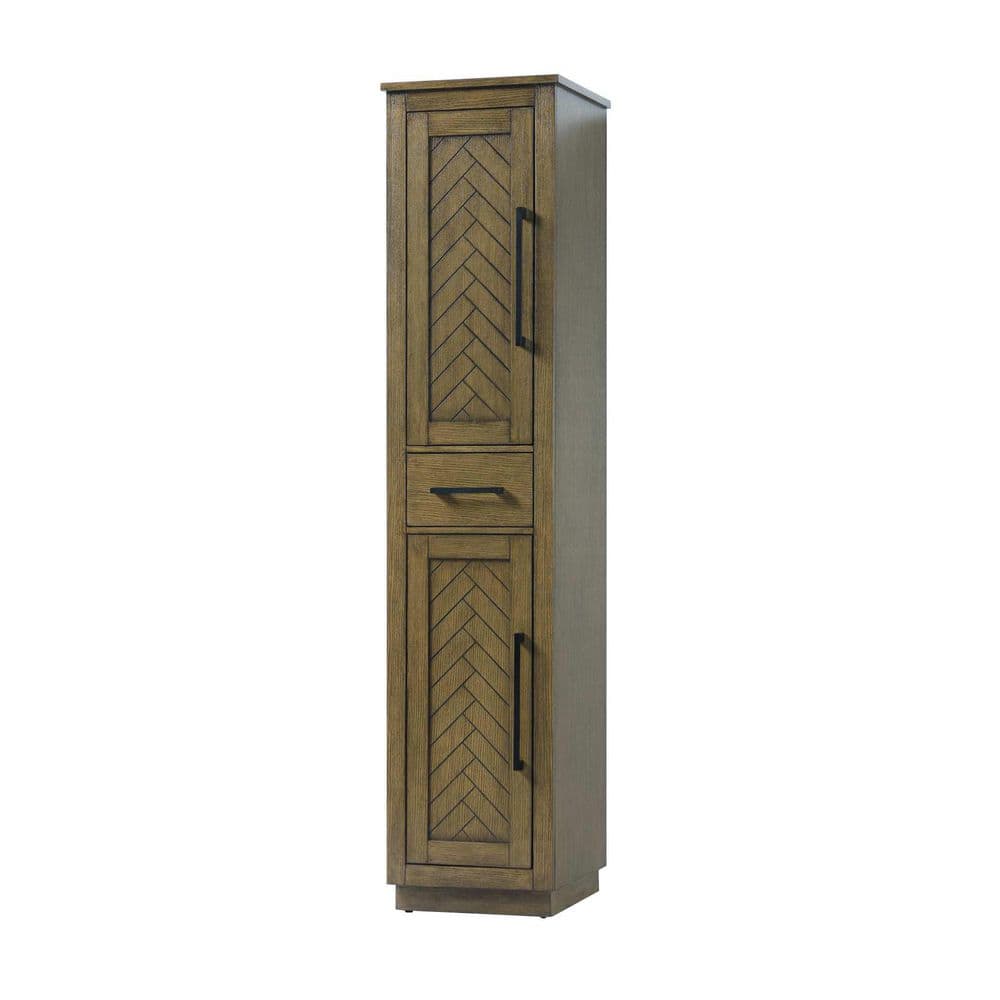 16 in. W x 18 in. D x 72 in. H Hazel Oak Freestanding Linen Cabinet