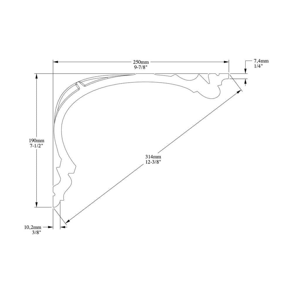 Primed White Polyurethane Crown Moulding 78.75 in Full Stick