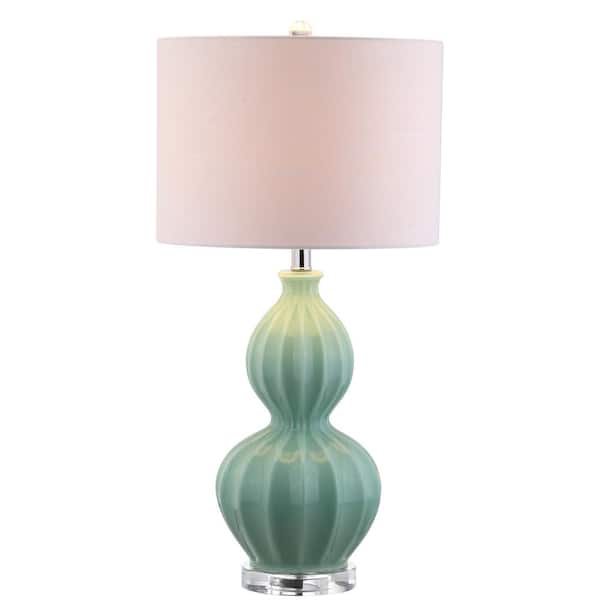Faye 28 in. Glass Table Lamp, Seafoam Green
