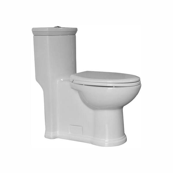 Whitehaus Collection Magic Flush 1-piece 1.3/.09 GPM Dual Flush Elongated Toilet in White