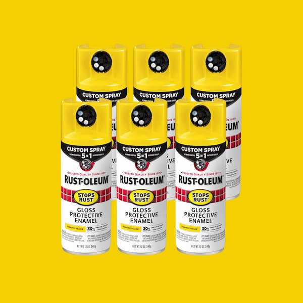 12 oz. Custom Spray 5-in-1 Gloss Sunburst Yellow Spray Paint (Case of 6)