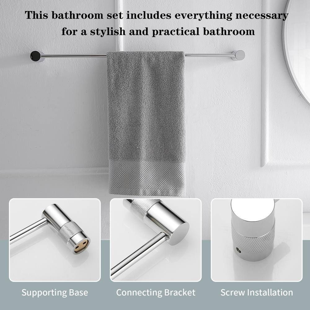Stainless Steel 4-Piece Bathroom Hardware Set in Silver