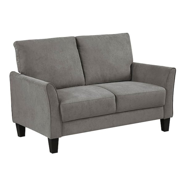 Tesoro 56 in. W Chocolate Textured Fabric 2-Seat Loveseat