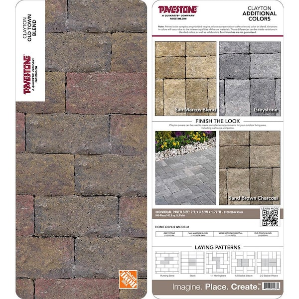 Pavestone Paper Sample Only of Clayton 3.5 in. W x 7 in. L x 1.77 in. H Old Town Blend Concrete Paver (1-Piece)