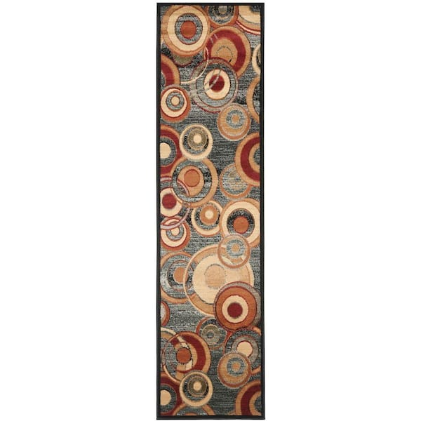 SAFAVIEH Lyndhurst Gray/Multi 2 ft. x 7 ft. Border Runner Rug