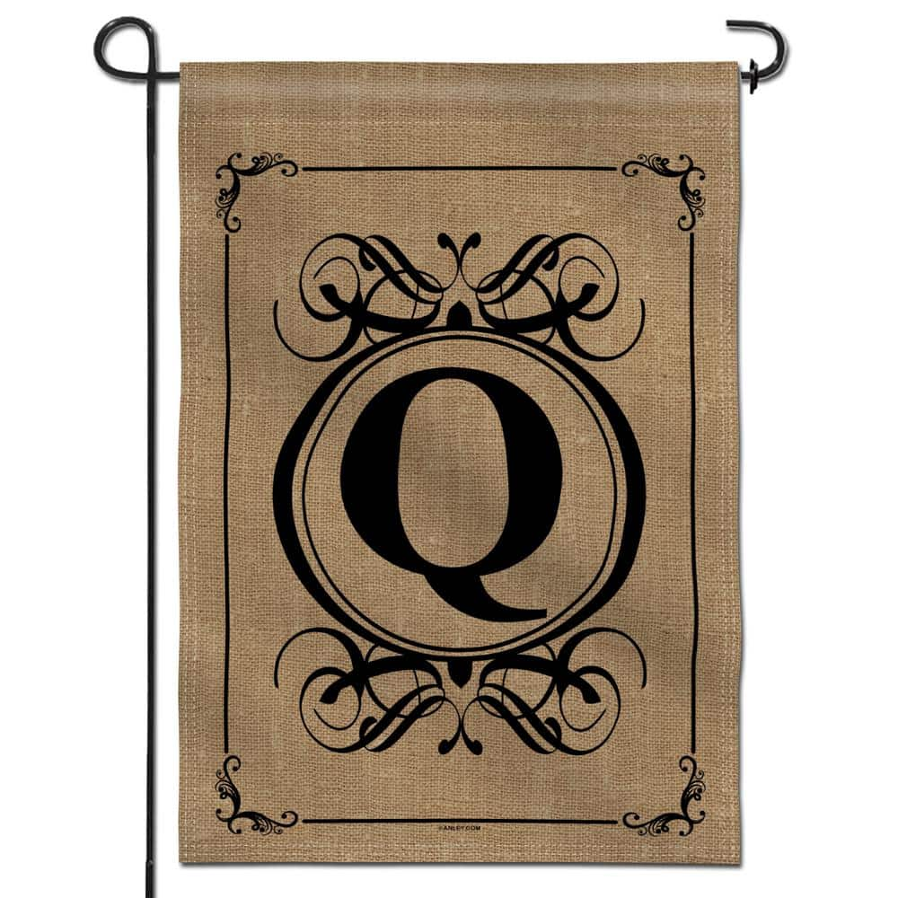 ANLEY 12.5 in. x 18 in. Classic Monogram Letter Q Double Sided Garden Flag, Family Last Name Initial Yard Flags