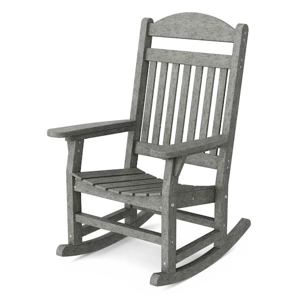 Wildridge Heritage Dark Gray Traditional Rocking Chair Plastic Outdoor Rocking Chair