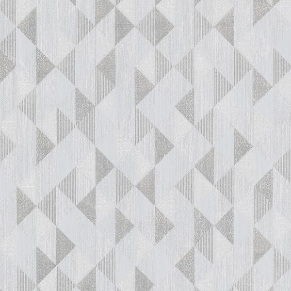 Brewster Ethan Silver Triangle Silver Wallpaper Sample