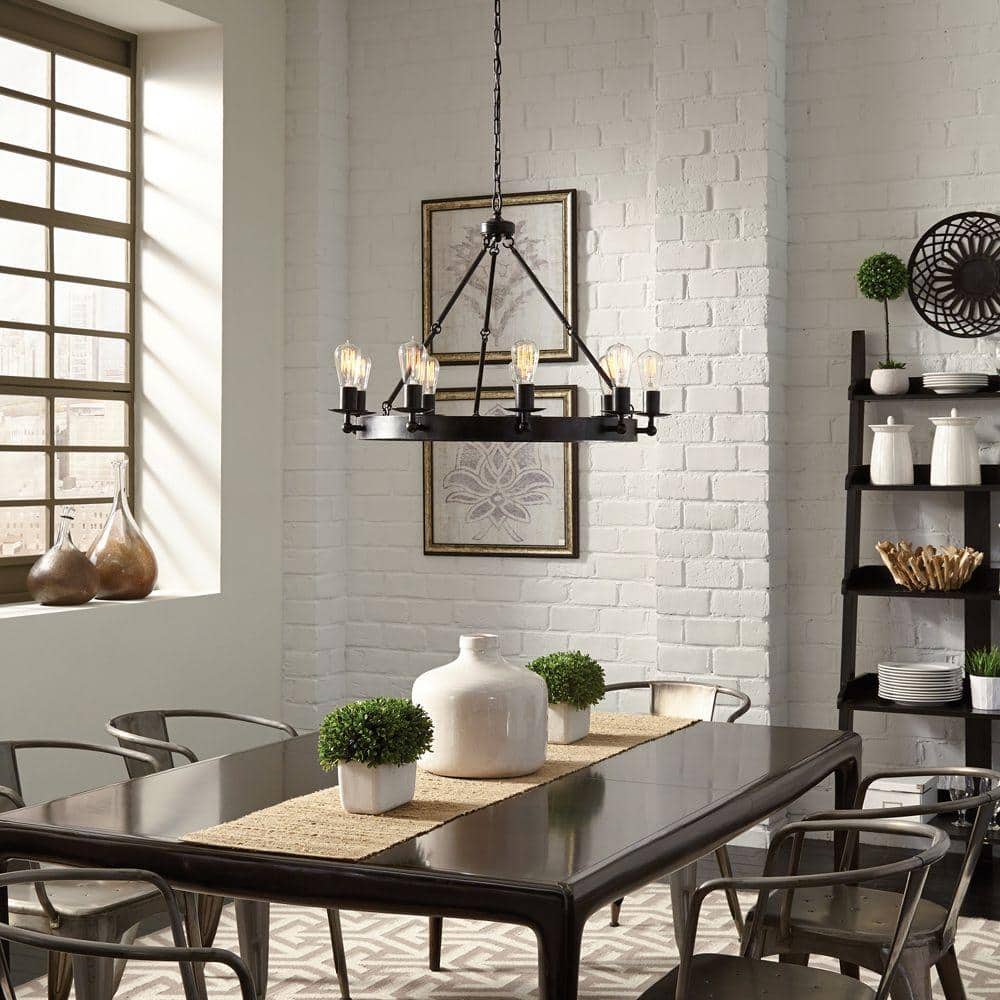 Ravenwood Manor 9-Light Chandelier in Stardust Black Finish