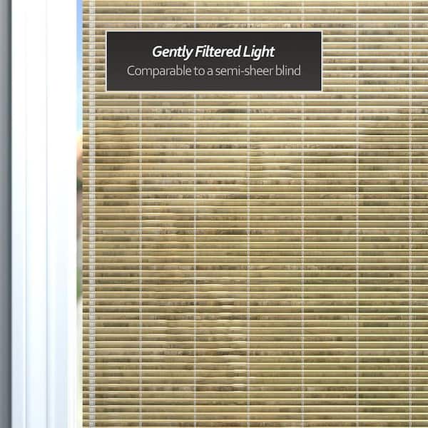 bamboo  RED LANTERN Oriental Furniture Burnt Bamboo Cordless Window Shade