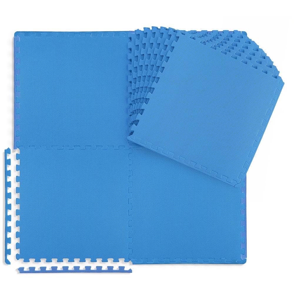 Blue 24 in. W x 24 in. L x 0.75 in. Thick EVA Foam Double-Sided T Pattern Gym Flooring Tiles (12 Tiles/Pack)(48 sq. ft.) price history on PriceWatchPro