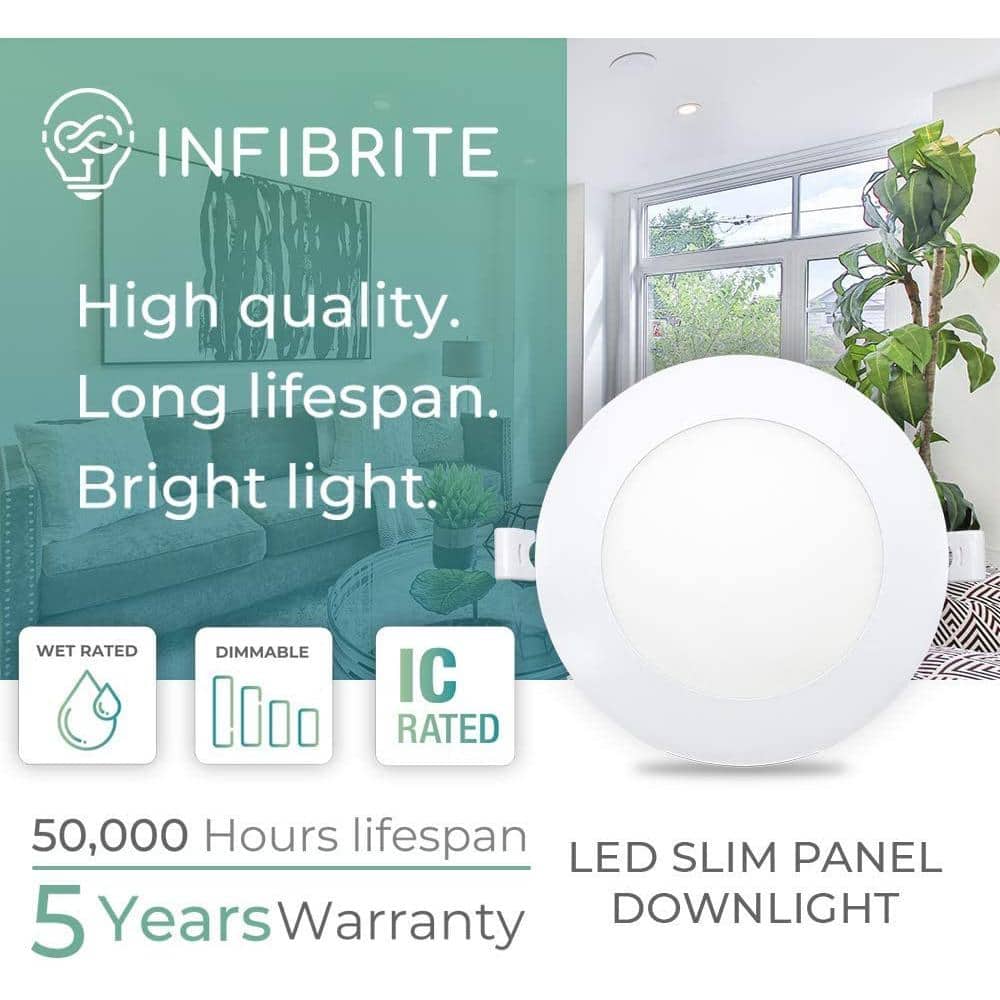 6'' White Aluminum LED Canless Recessed Lighting Kit