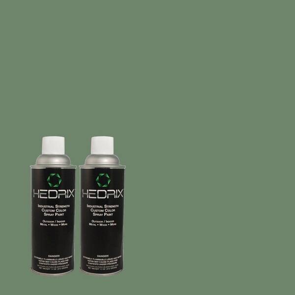 Hedrix 11 oz. Match of 2B56-6 Green Gable Low Lustre Custom Spray Paint (2-Pack)