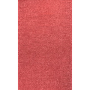 Haze Solid Low-Pile Red 12 ft. x 15 ft. Area Rug