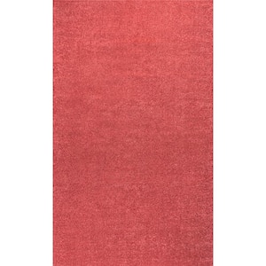 Haze Solid Low-Pile Red 6 ft. x 9 ft. Area Rug