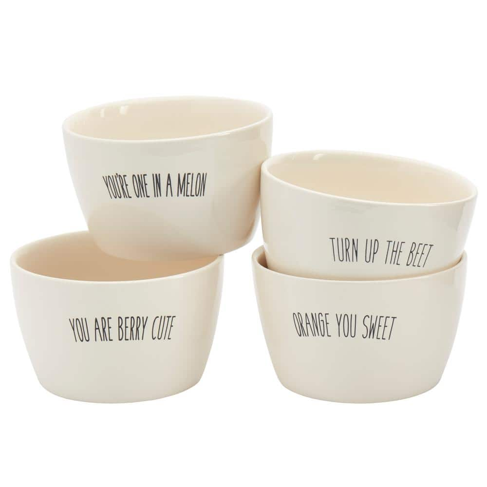 Tabletops Gallery 48 oz. Talk Of The Town 6 in. Cereal Bowls (4-Piece ...