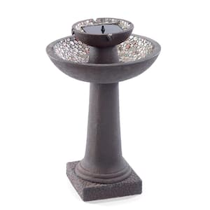 Riverstone Forest Brown 2-Tier intelliSOLAR Fountain with Remote