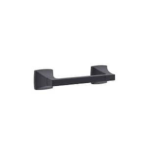 Oak Wall Mounted Toilet Paper Holder in Matte Black