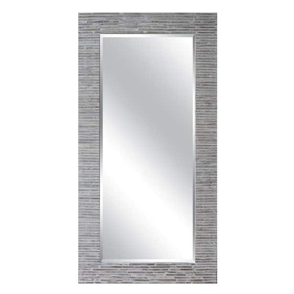 A&E Abbotsford 63 in. H x 31.5 in. W Rectangular Wood Antique Grey Mirror