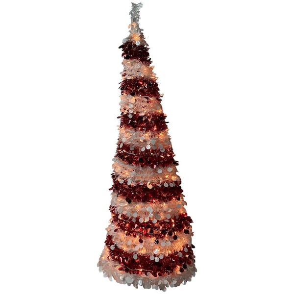 Northlight 6 ft. Candy Pre-Lit Cane Pop-Up Artificial Christmas Tree, Clear Lights