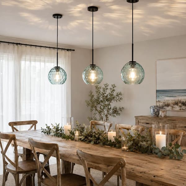 Merbotin RayHome 1-Light Modern Mint Green Adjustable Pendant