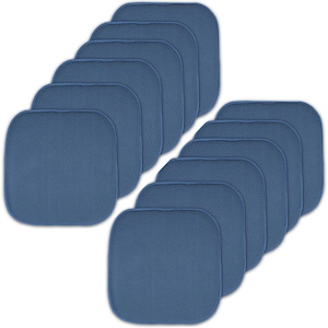 Blue, Honeycomb Memory Foam Square 16 in. x 16 in. Non-Slip Back Chair Cushion (12-Pack)