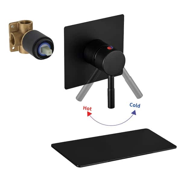 BWE Single-Handle Wall Mount Bath Spout Waterfall Roman Tub Faucet Bathtub Filler in. Matte Black